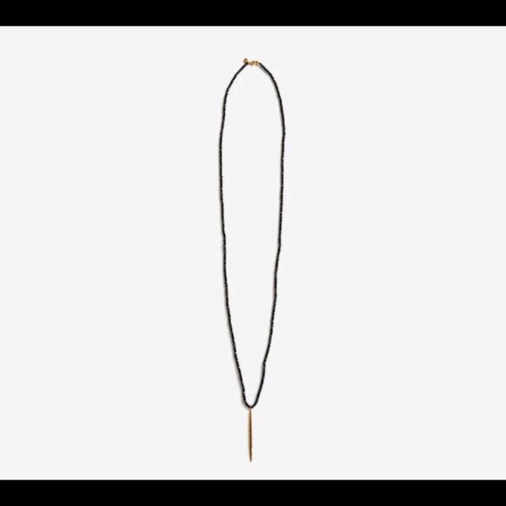 NEW Gorjana onyx gold Nora dagger necklace